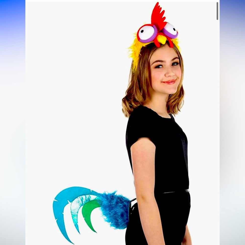 Disney Moana HEI HEI (Hay Hay, Hai Hai) Headband & Tail Rooster Costume